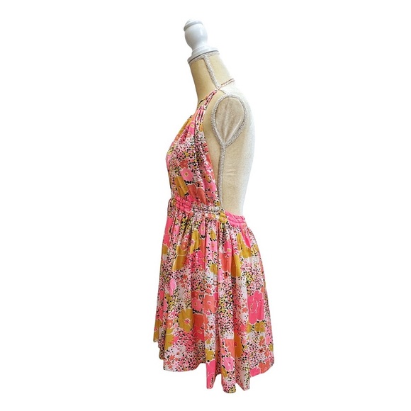 ASOS Swim Tropical Abstract Print Backless Mini Dress Swim Suite Cover-up Sz. 2 - Picture 2 of 6